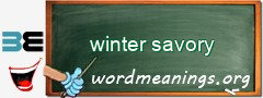 WordMeaning blackboard for winter savory